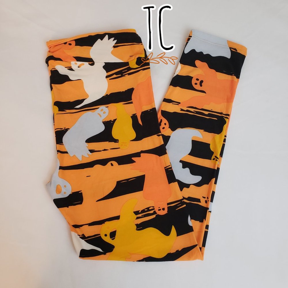 NWT LulaRoe Halloween/Ghost Leggings Size TC